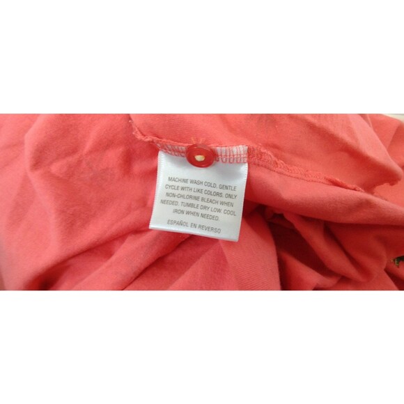 Charter Club Night Gown Palm Trees Coral 100% Cotton Sleeveless Henley Neck - Picture 7 of 8